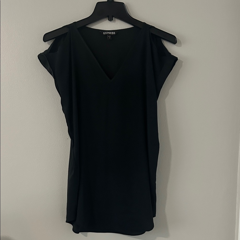 Express Black Mini V-Neck Dress